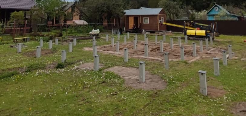 Фундамент на забивных ЖБ сваях