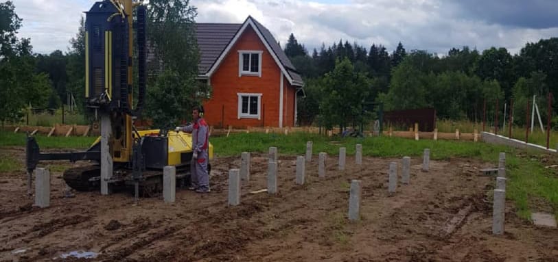 Фундамент на забивных ЖБ сваях