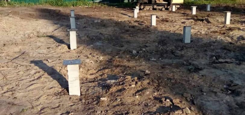 Фундамент на забивных ЖБ сваях