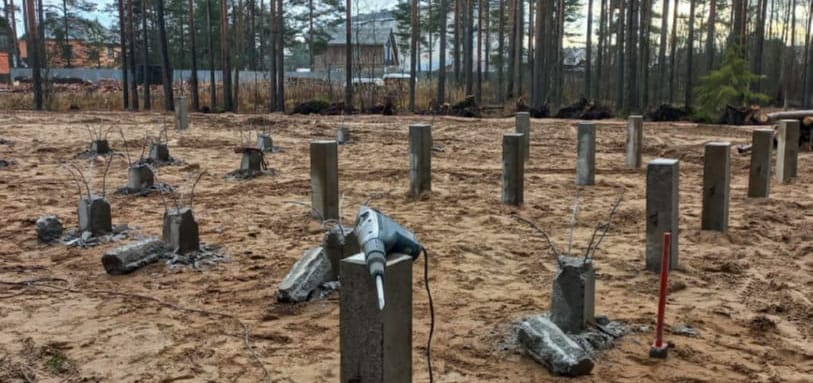 Фундамент на забивных ЖБ сваях