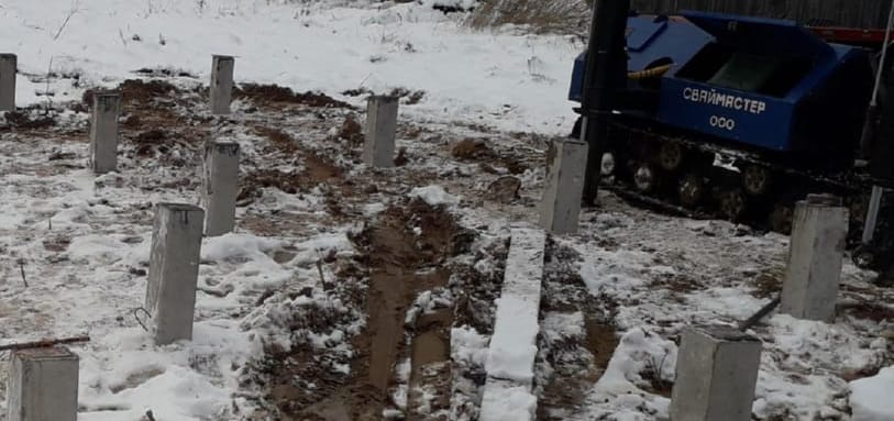 Фундамент на забивных ЖБ сваях